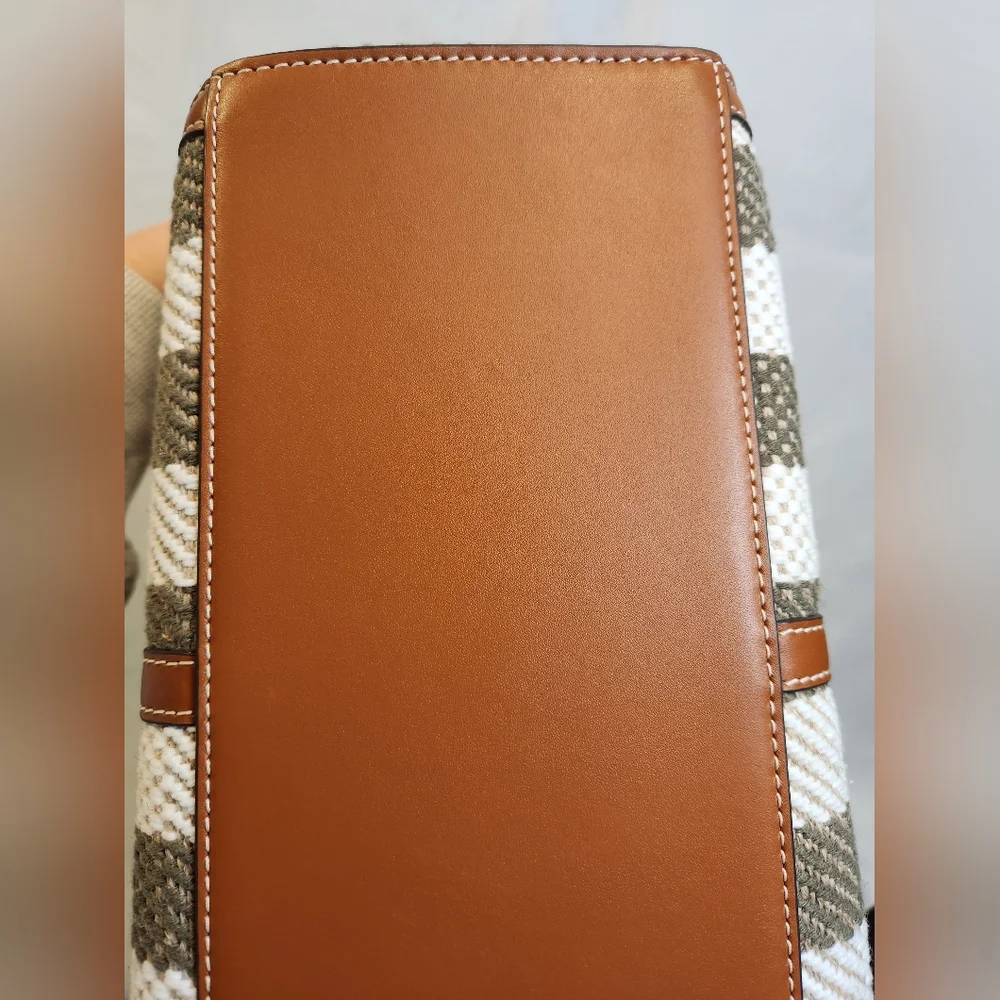 Tory Burch Blake Jumbo Striped Tote Grove Green - Picture 5 of 14